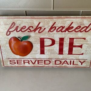 Wooden Fresh Baked by Ashland Pie Sign Happy Harvest Tabletop Decoration 14.5x8